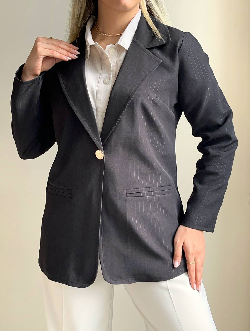 کت مشکی مازراتی دیپلمات زنانه تک دکمه